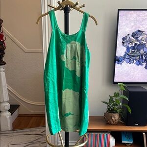 💚 Tibi Green Silk Dress – Size 8